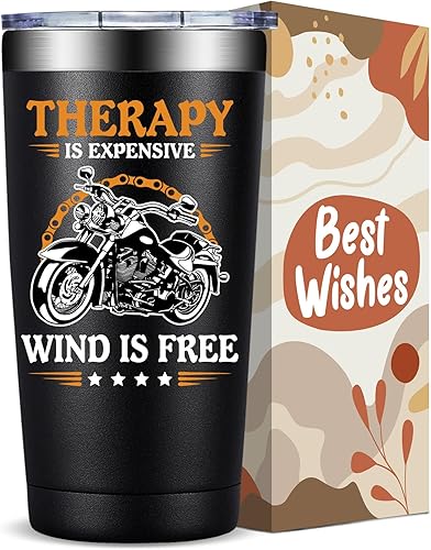 Therapy Is Expensive Wind Is Free Motorcycle Gifts Tumbler - Motorcycle Gifts For Him