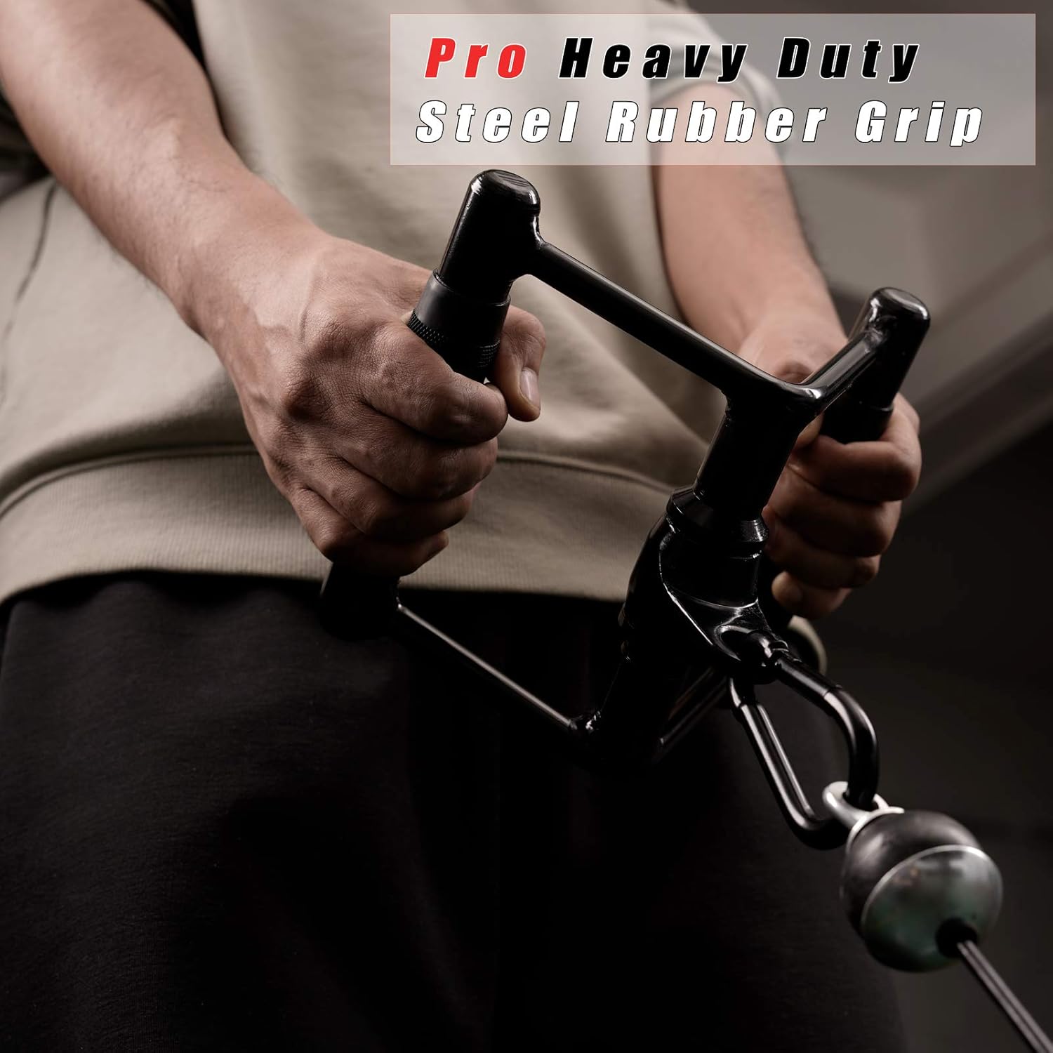 allbingo Pro Steel Cable Attachment Handles,Ultra Heavy Duty Cable Machine Accessories with Rubber Grips for Tricep Rowing LAT Pulldown Press Down T Bar Home Gym (Black Steel Handles) : Sports & Outdoors