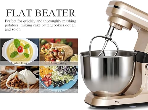 Miniatura 4 de Mezclador de base eléctrico profesional MK36 500 vatios de MURENKING para 5 cuartos de galón y 6 velocidades cabeza inclinable mezclador de