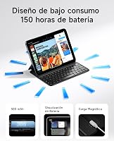 HOU iPad 10. és 11. Generáció Billentyűzet Tok Mágneses Tartóval, Bluetooth Kapcsolat, Fekete Műbőr, Vékony Dizájn 4