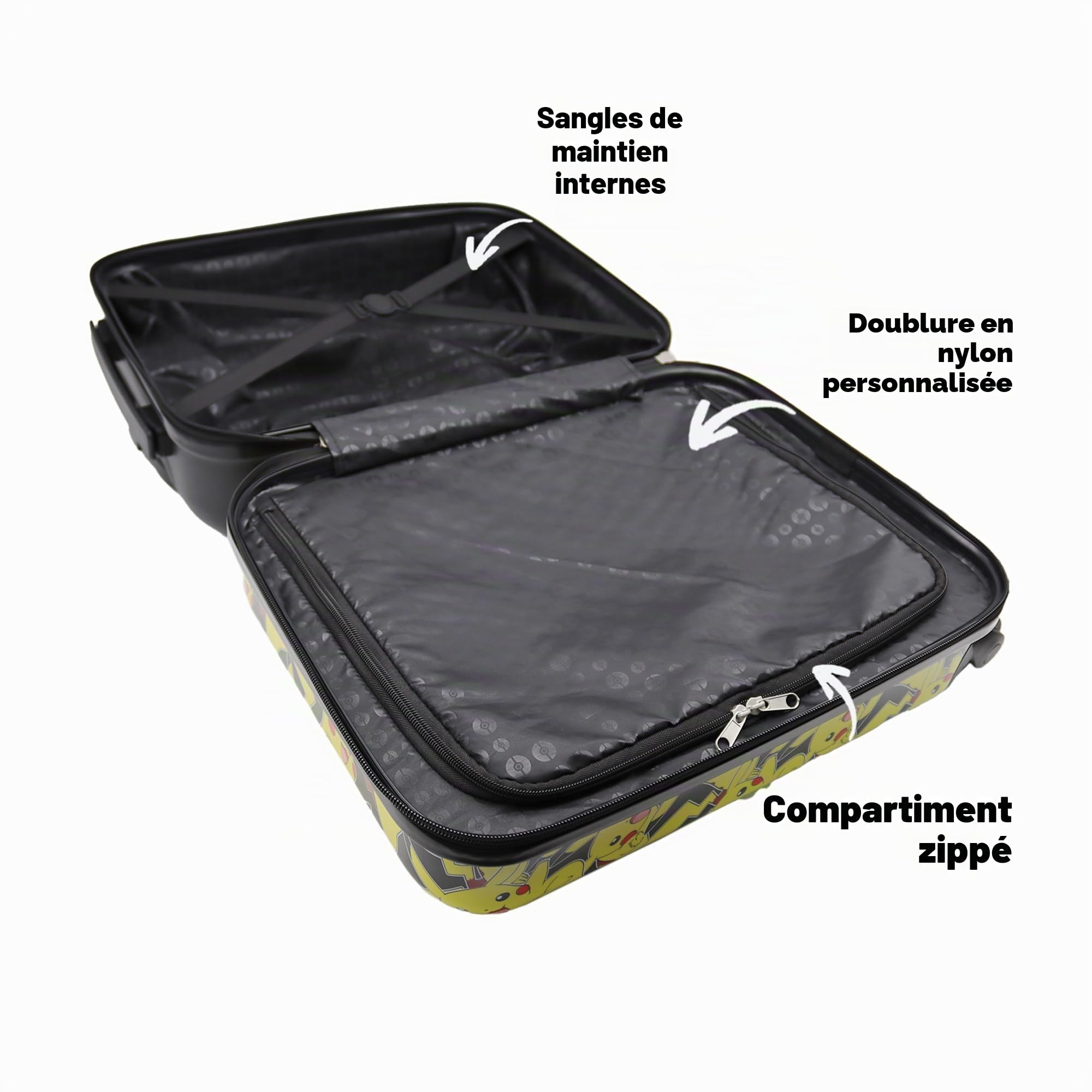 TOYBAGS Pokemon Valise de Cabine - 4 roulettes Pivotantes et Multidirectionnelles - Double roulettes Individuelles - Très Robuste - avec Poignée Extensible - 50 x 34 x 21 cm - Coloré - Valise