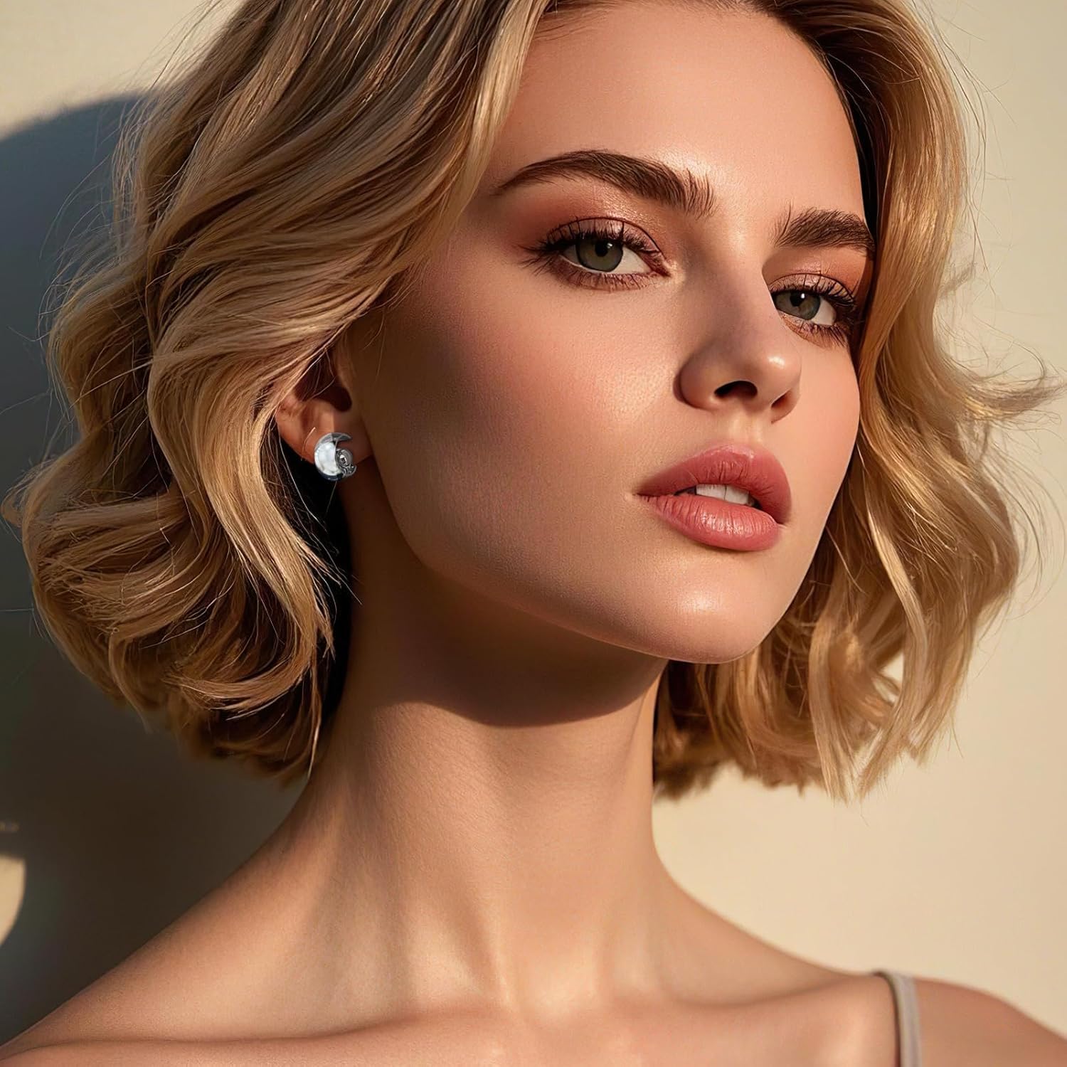 Silver Hoop Earrings for Women, Hypoallergenic Sterling Silver Stud Dainty Huggie Hoop Earring Jewelry for Women with Small Spherical - Image 4