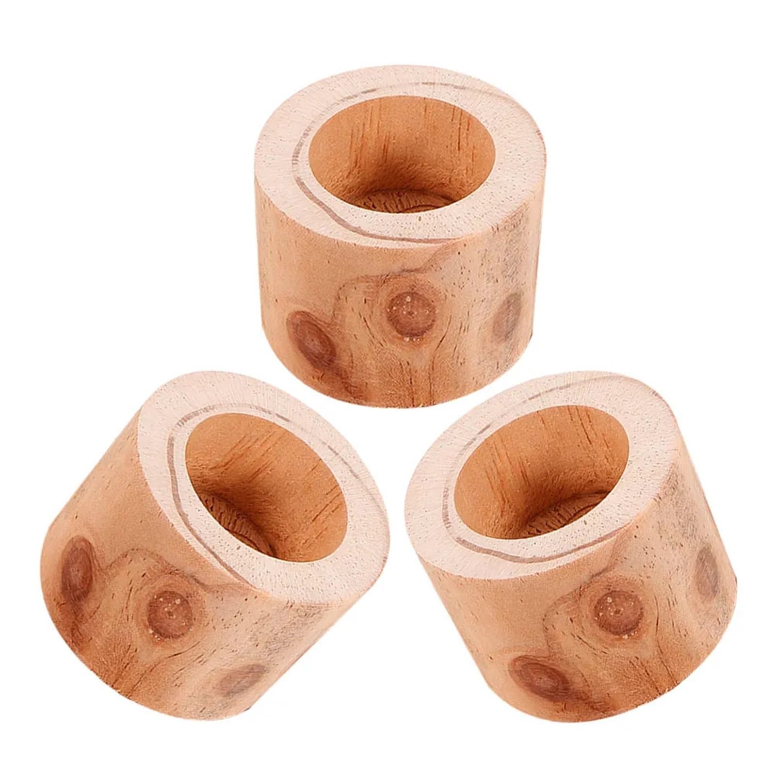 QuxetlRyz Wooden Tree Stump Decor 3Pcs Log Style Mini Garden Planter Pots Wood Bark Finish Farmhouse Vintage Stump for Herbs Flowers Indoor Outdoor Decor