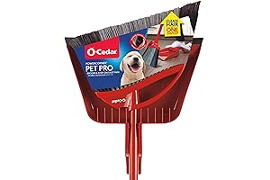 O-Cedar Pet Pro Broom & Step-On Dustpan PowerCorner, Perfect for Hardwood Floors