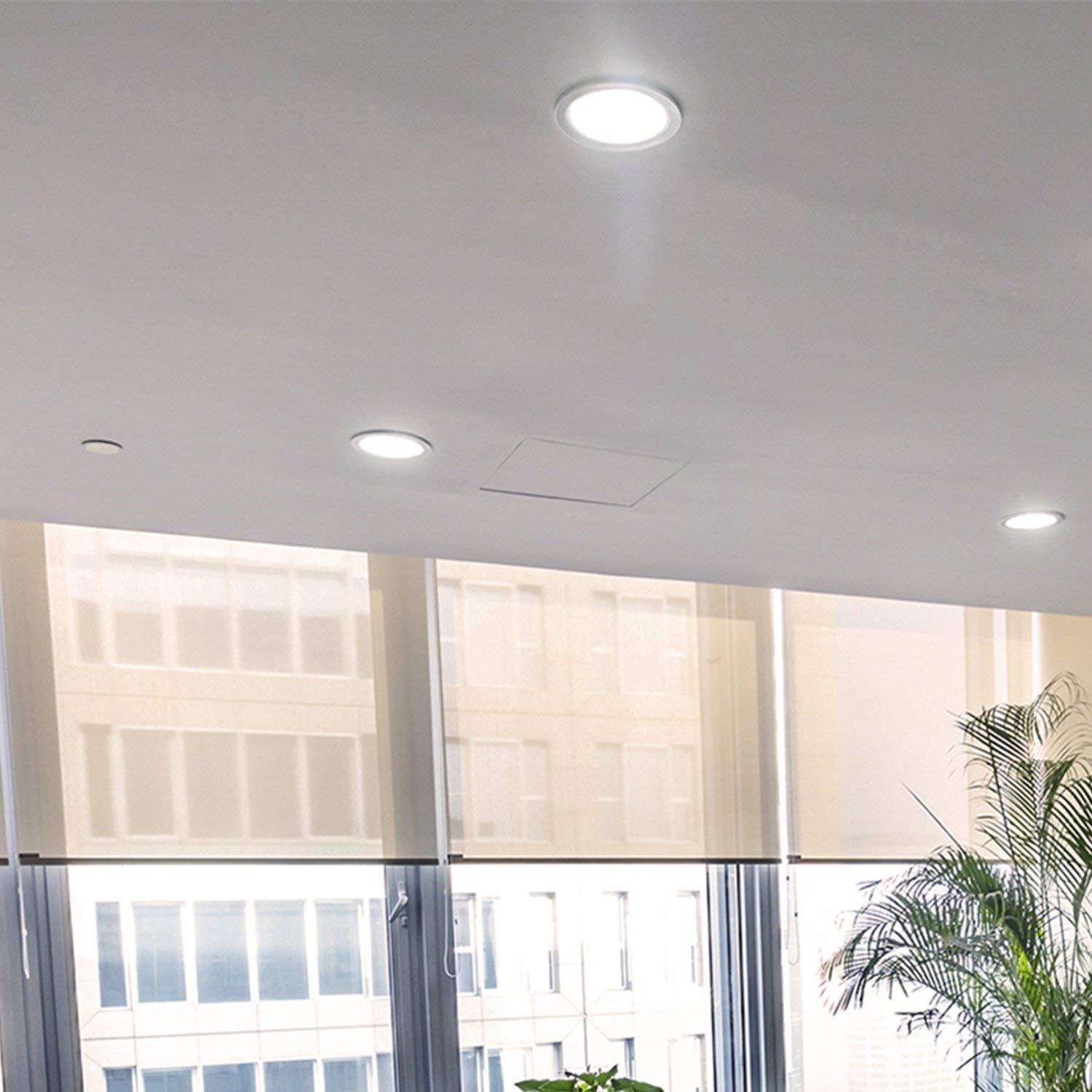 ONSSI Placa LED de Techo 20W 2000lm,Circular Φ220mm (Blanco Neutro,4000k) SuperSlim Panel Downlight LED Empotrado (Pack 5)