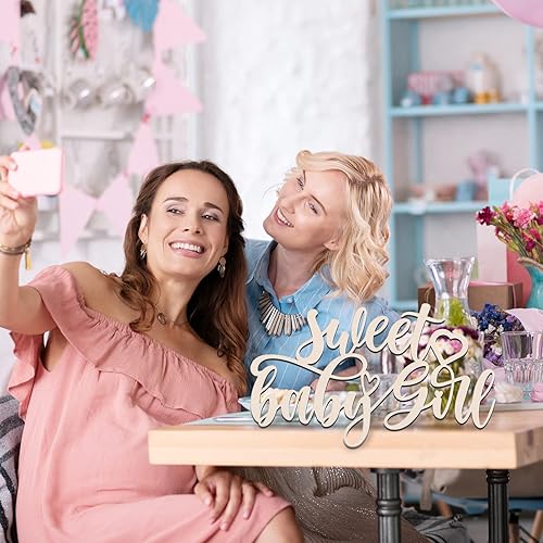 Miniatura 4 de Tradder Letrero de madera con texto en inglés Sweet Baby Show para decoración de baby shower, para recién nacido, revelación de género, fiesta de