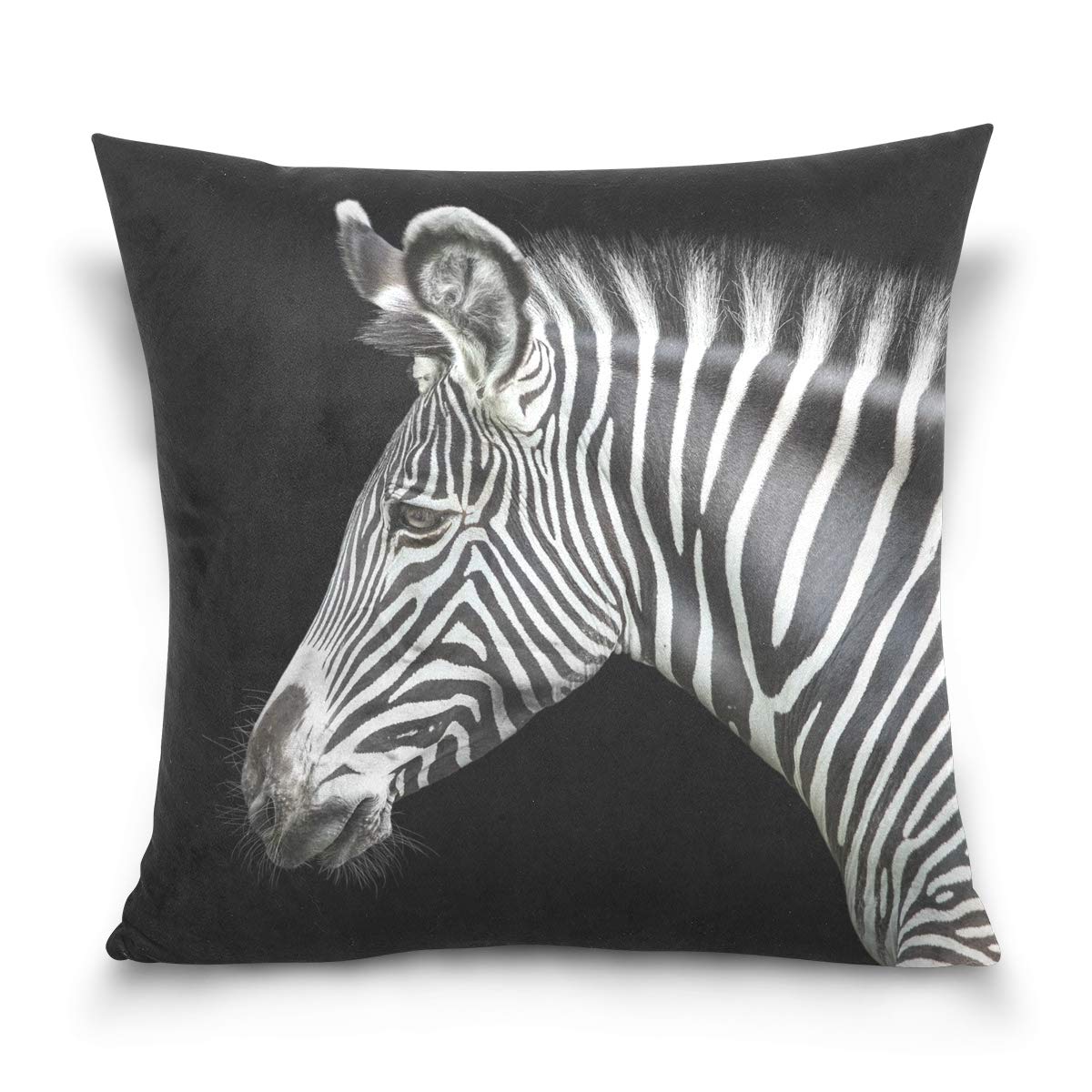 Linomo Throw Pillow Cover 16x16 inch, Zebra Print Decorative Pillow Cases Cushion Cover for Couch Sofa Bed Home