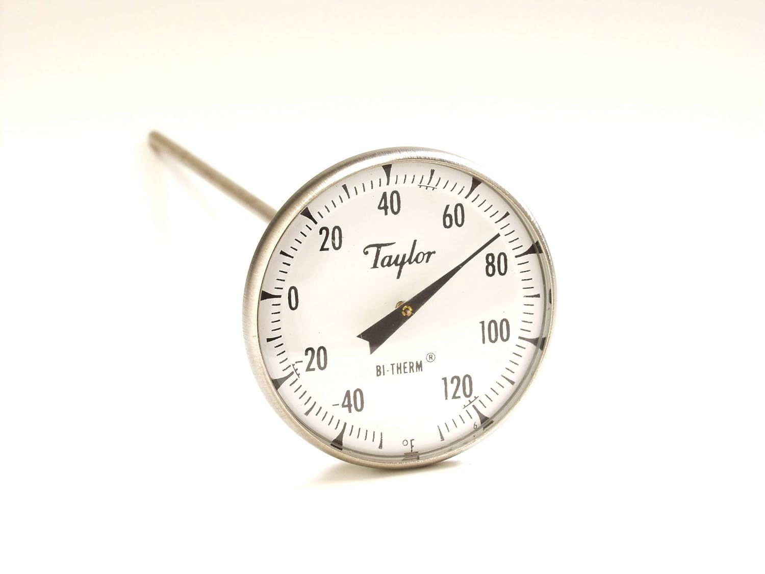 Termómetro Taylor Bi-Therm, de grado superior, metal doble, tallo de 8″, 1