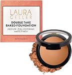 LAURA GELLER NEW YORK Baked Double Take Powder Foundation - Buildable Medium to Full Coverage - Matte Finish (Fair)