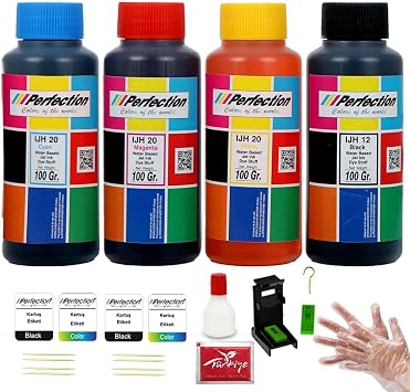 Perfection Neverending Cartridge Canon E414/404/484/E474 Compatible Ink 4x100 ml.