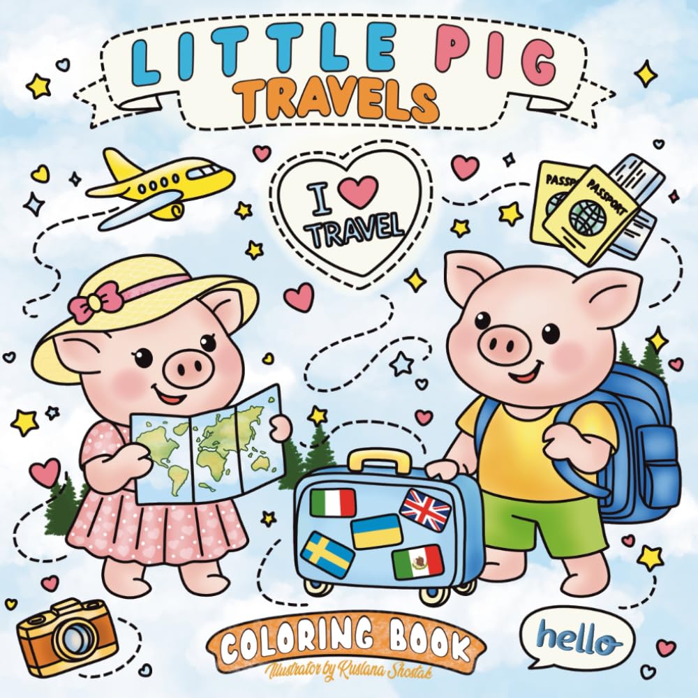 Little Pig Travels: Coloring Book