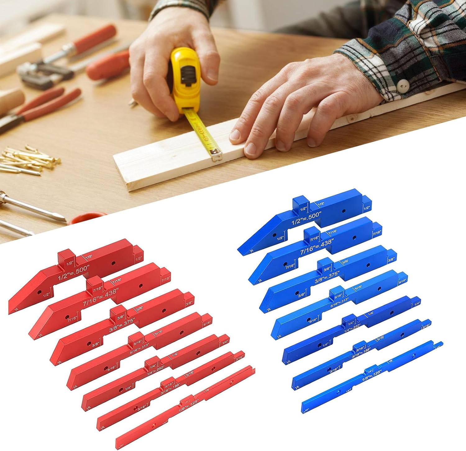 Router Table Setup Rod Set 7pcs Setups Blocks Height Gauge Set for Router Table Cutter Accessories & Angles Woodworking Woodworking Gauges