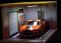 Vista 3 de Vitrina de coche modelo a escala 118 vitrina de garaje de coche 118 con cubierta de acrílico transparente e iluminación LED para coches fundidos a