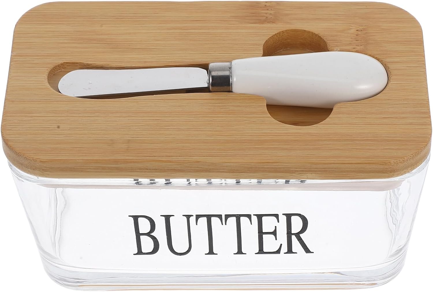 Airtight Glass Butter Keeper with Lid and Knife Holder Versatile Butter Dish for Cheese Storage for Kitchen and Refrigerator Use