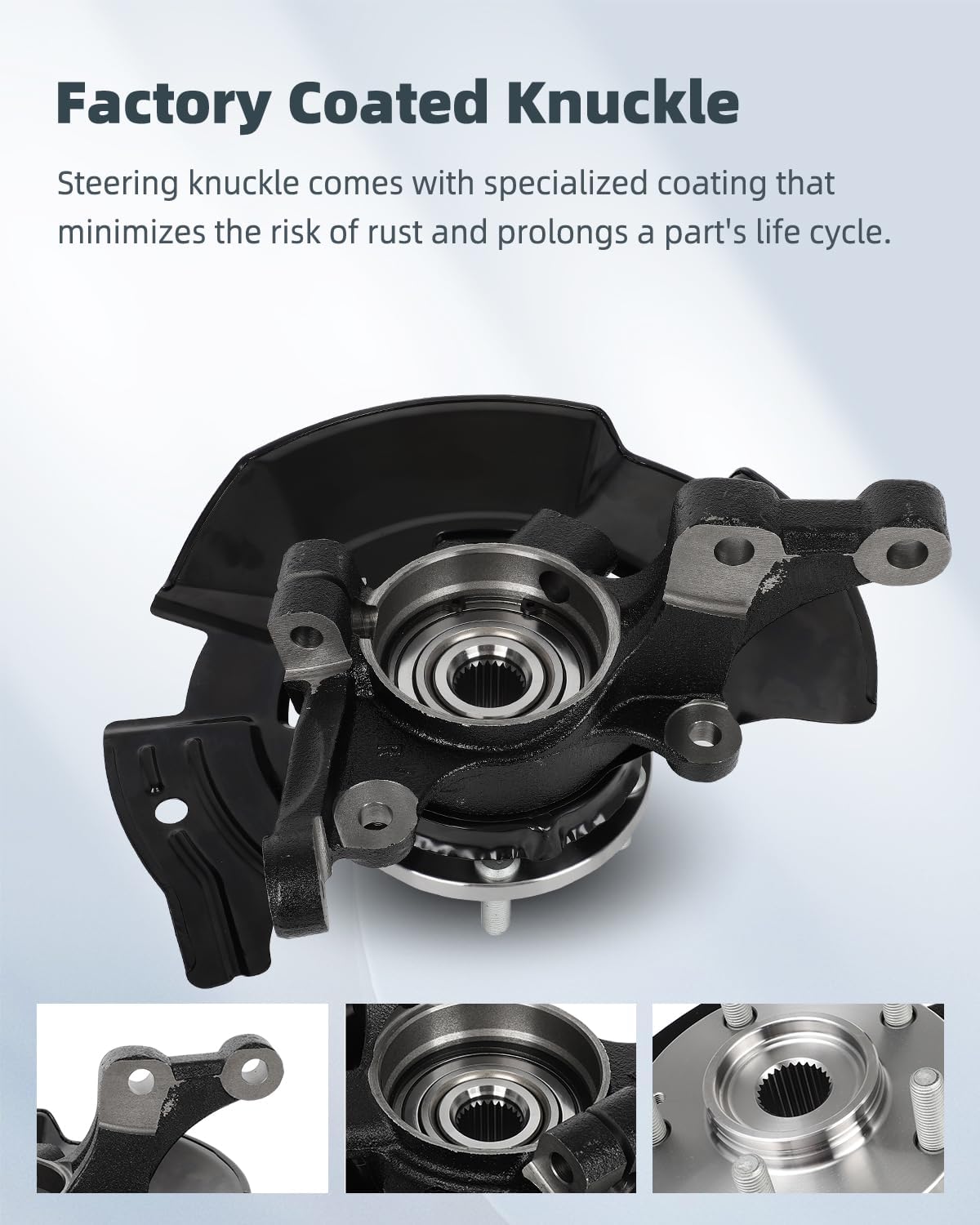 SCITOO 1 x Front Right Side Steering Knuckle & Wheel Bearing Hub Assembly 2011-2013 For Hyundai Sonata,without Sport Suspension,698-464 2.4L