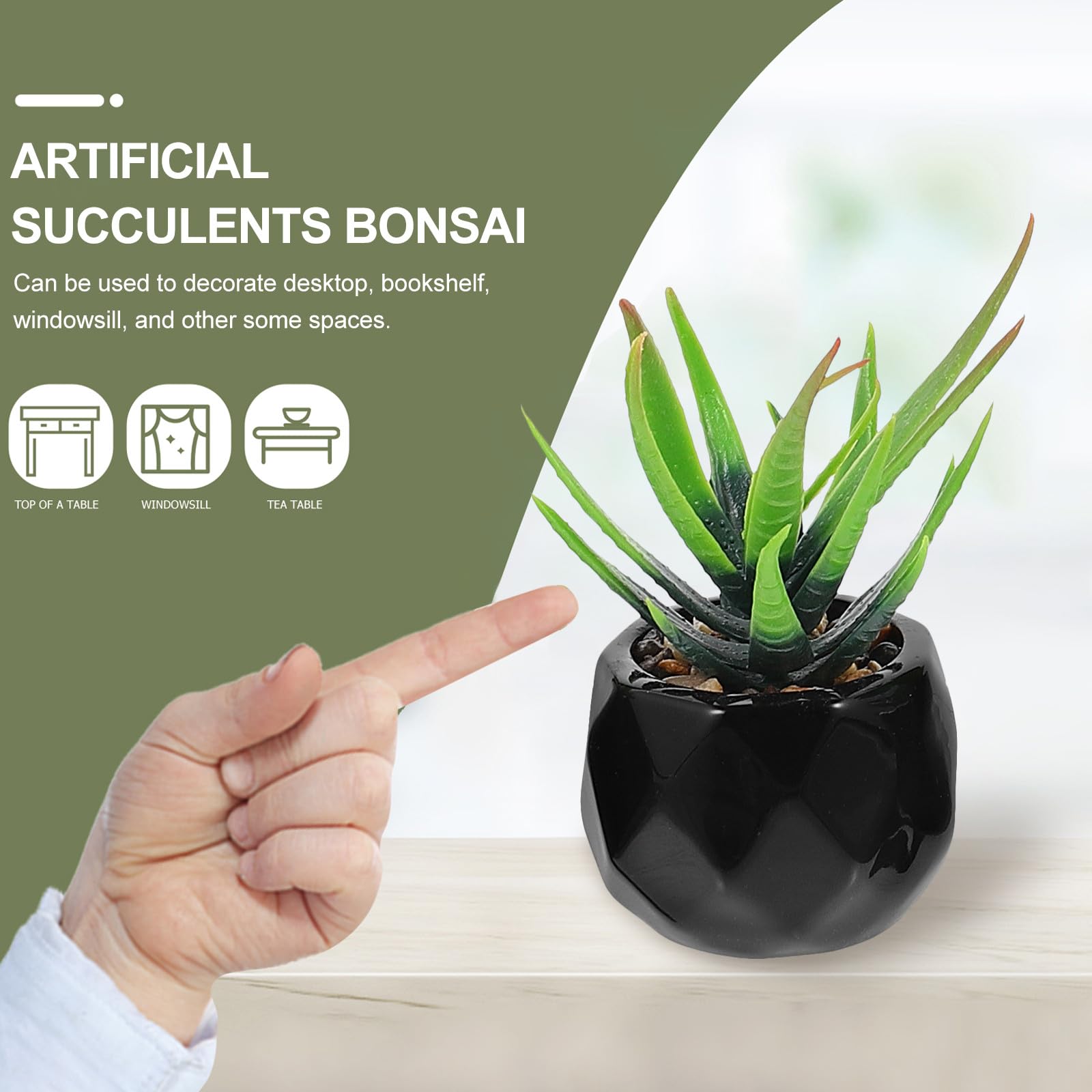 4pièces Lot de Plantes Succulentes Artificielles Céramique Simulées avec Pot Décoration Intérieure Naturelle Entretien pour Salon Bureau Chambre