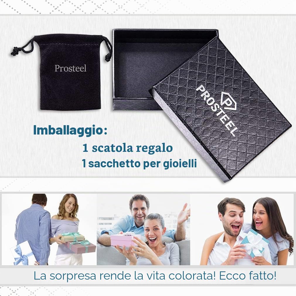 PROSTEEL Collana Pendente Crocifissa Cindolo Croce Gesù Catena Regolabile 55 60 cm in Acciaio Inossidabile Placcato Oro Nero