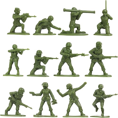 Miniatura 3 de BMC - Cubo de plástico para personas del ejército - Tan vs Green 100 piezas juego de soldado - Hecho en Estados Unidos