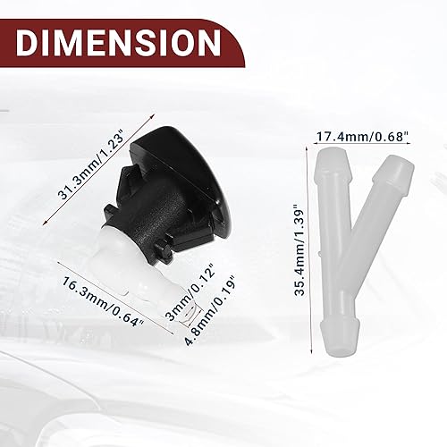 Miniatura 6 de F FIERCE CYCLE Boquilla de limpiaparabrisas para Dodge Boquilla de lavado de parabrisas 1 juego
