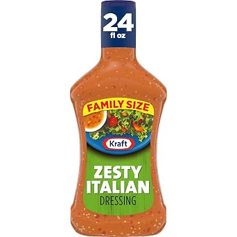 Kraft Zesty Italian Salad Dressing 24 fl oz Bottles, Pack of 6