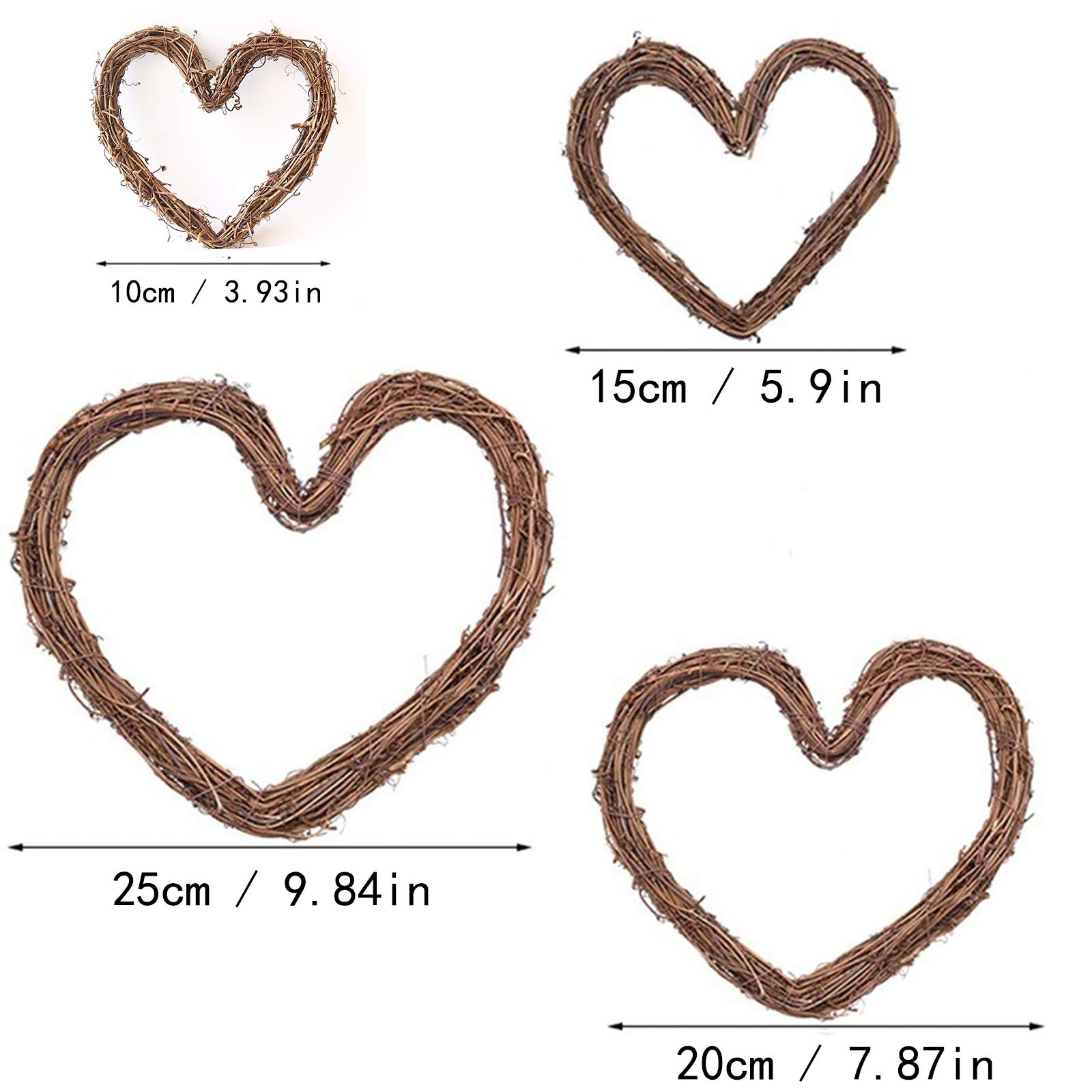 Ghirlanda Di Vite Naturale - Decorazione Rustica Per Pareti E Porte, 4 Pezzi, Diametro 4-10 Pollici