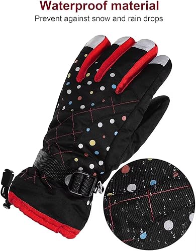 Miniatura 4 de Guantes de esquí de invierno para mujer, impermeables, resistentes al viento, guantes de nieve cálidos para actividades al aire libre en clima frío