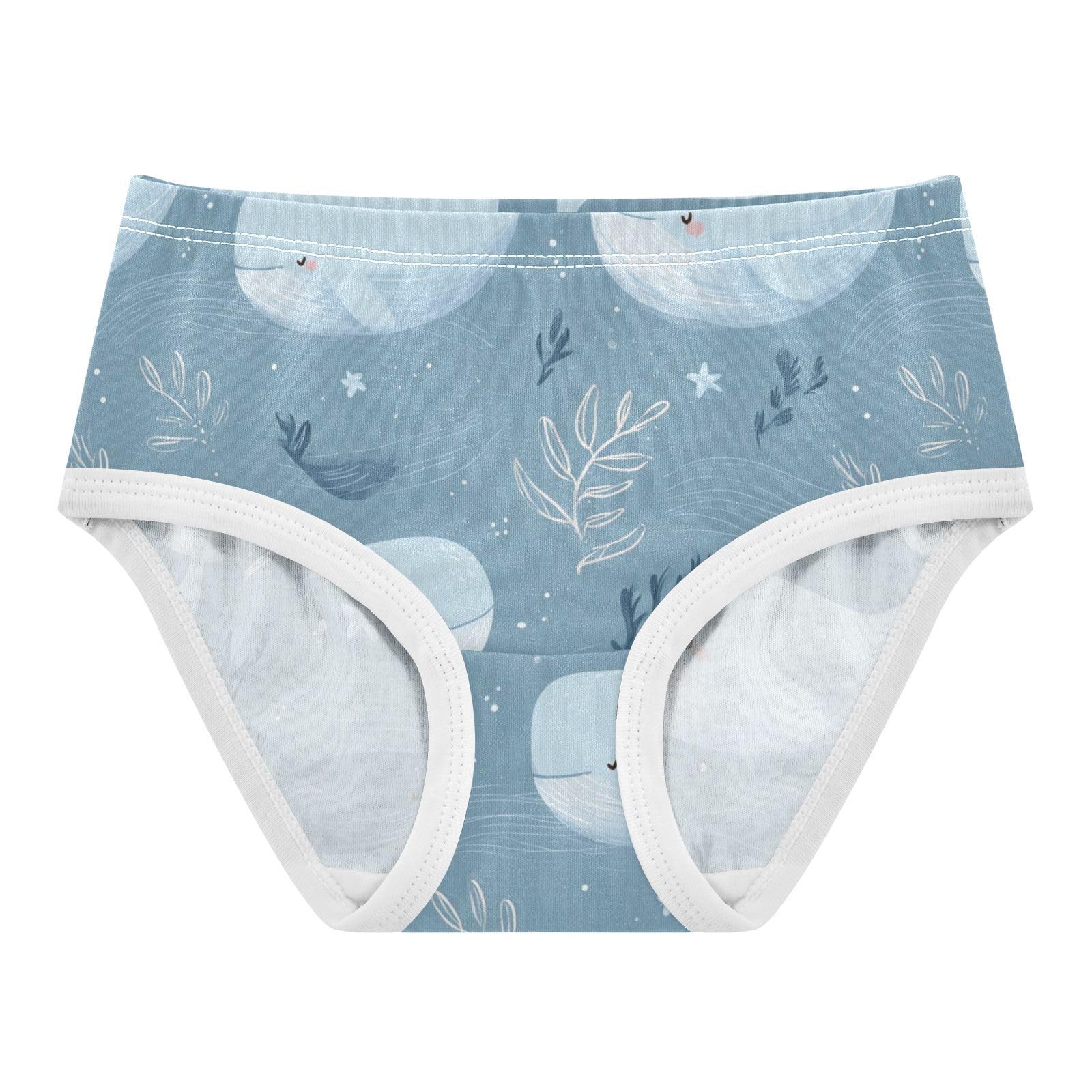 Wusikd Design Pattern Whales Girls Underwear Cotton Girls Briefs Soft Toddler Underwear 2T
