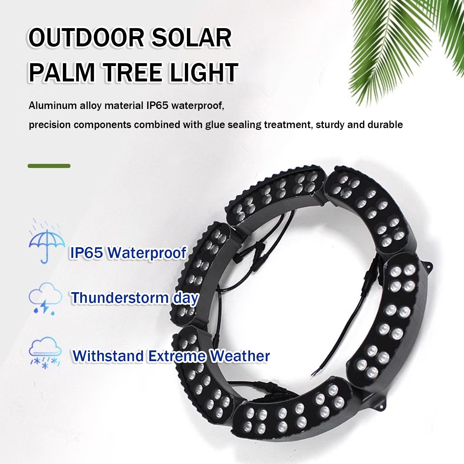 Luce per palme da giardino con anello da esterno a LED da prato da 12 W