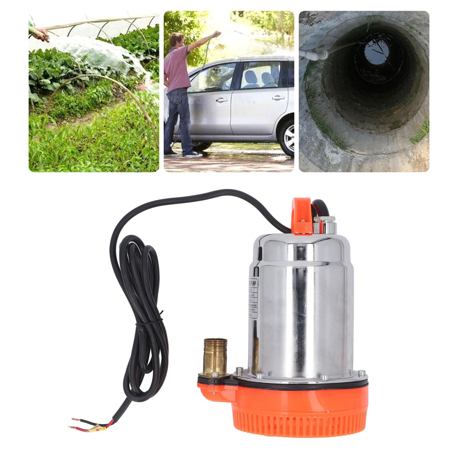 Generic Bomba Sumergible de CC Confiable, Bomba de Refuerzo Alimentada por Energía Solar de 12V para Tanque de Agua, Salida de 3 Metros³/h y 1 Pulgada