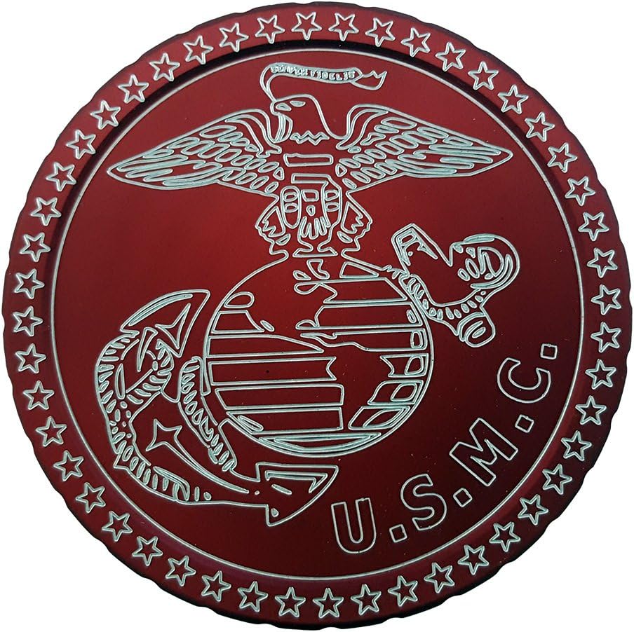 DipLidz Engraved snuff lid USMC (Red, 5600-Copenhagen FIBER BOARD