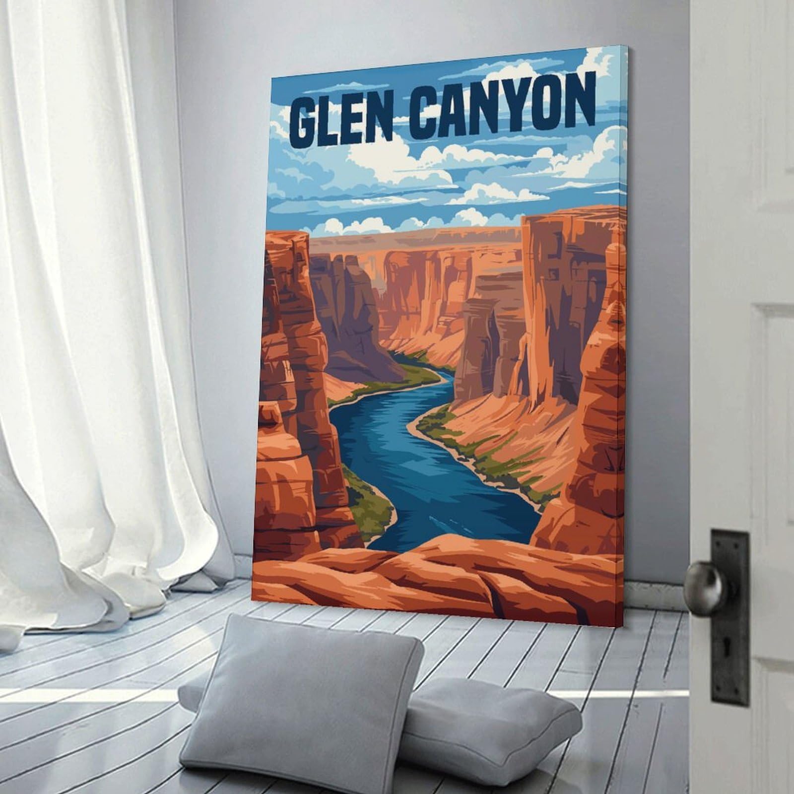 Junmoney Wall Art Print Glen Canyon, 24x36inch(60x90cm), for Hallway, Bedroom Or Modern Interiors, Thoughtful Wall Decor for Art Lovers