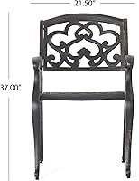 Vista 3 de Christopher Knight Home Austin - Sillas de comedor de aluminio fundido para exteriores, juego de 2 piezas, cobre brillante