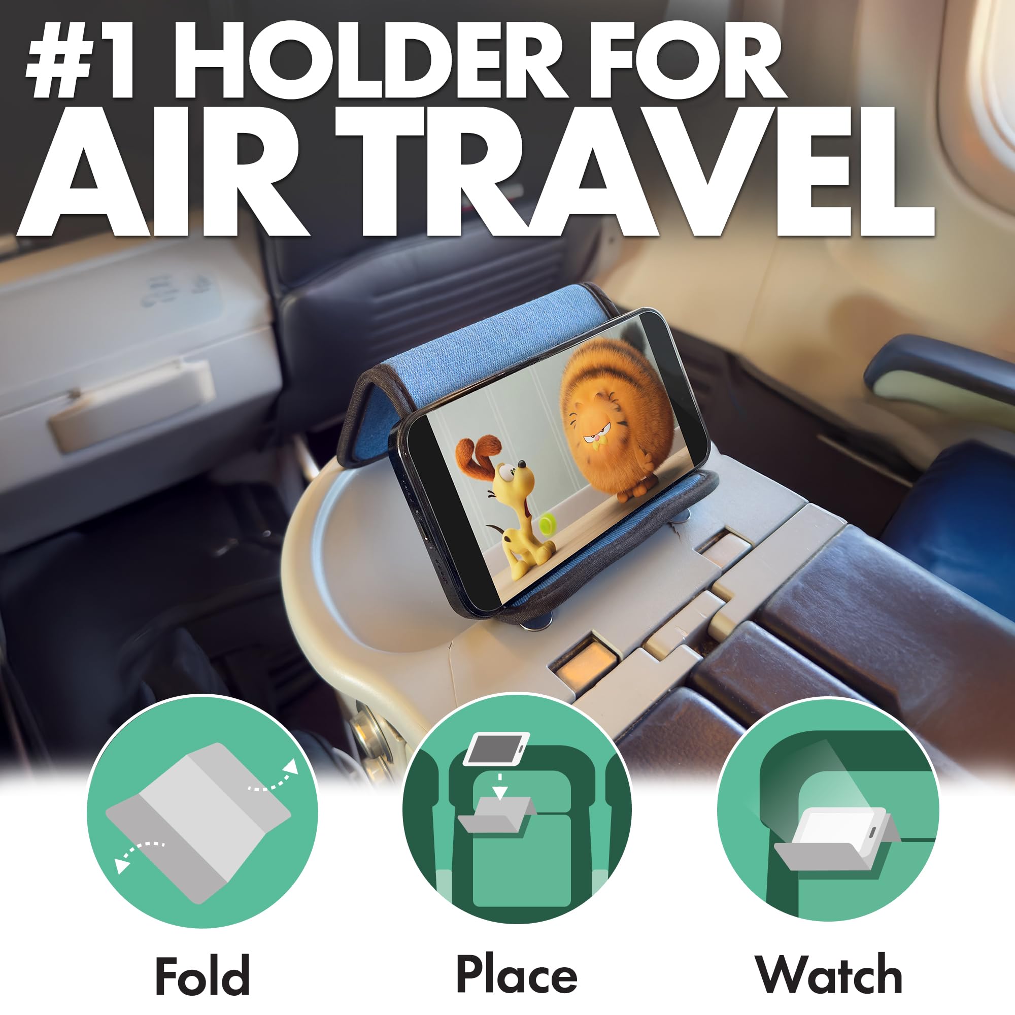 Folden - Supporto per telefono cellulare pieghevole per cellulare, supporto flessibile per tablet, per letto, scrivania, ufficio, tapis roulant, accessori per cellulare, accessori per il viaggio in
