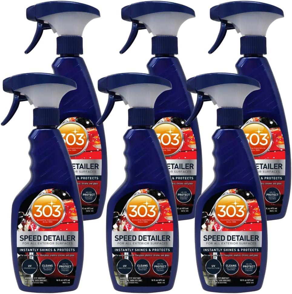 303 Products (30216-6PK) Products Automotive Speed Detailer - For All Exterior Surfaces - Instantly Shines And Protects - Cleans Between Washes - UV Protection, 16 fl oz 6 Pack