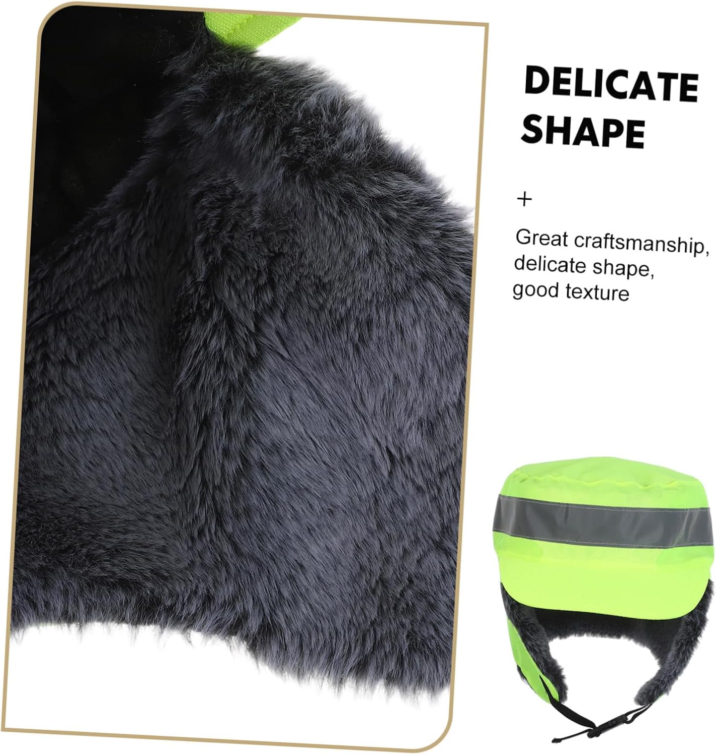 Reflective Thermal Winter Hat with Fleece Lining, 58-60cm Green Cap | Windproof Ear Flap, High Visibility for Hunting and Sports, Minimalist Style