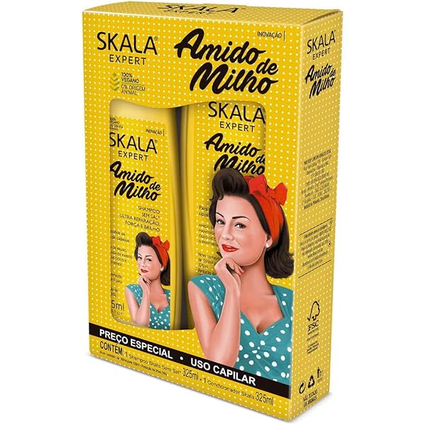 Kit Shampoo + Conditioner Amido de milho Skala 650ml
