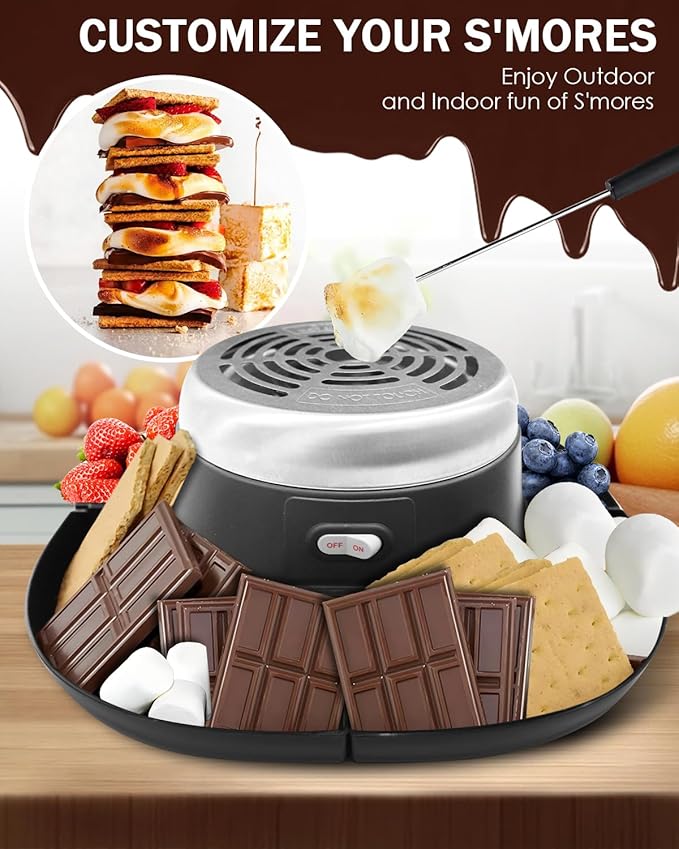 Smores Maker Eléctrico de Mesa para Interiores 120V Negro miniatura 2