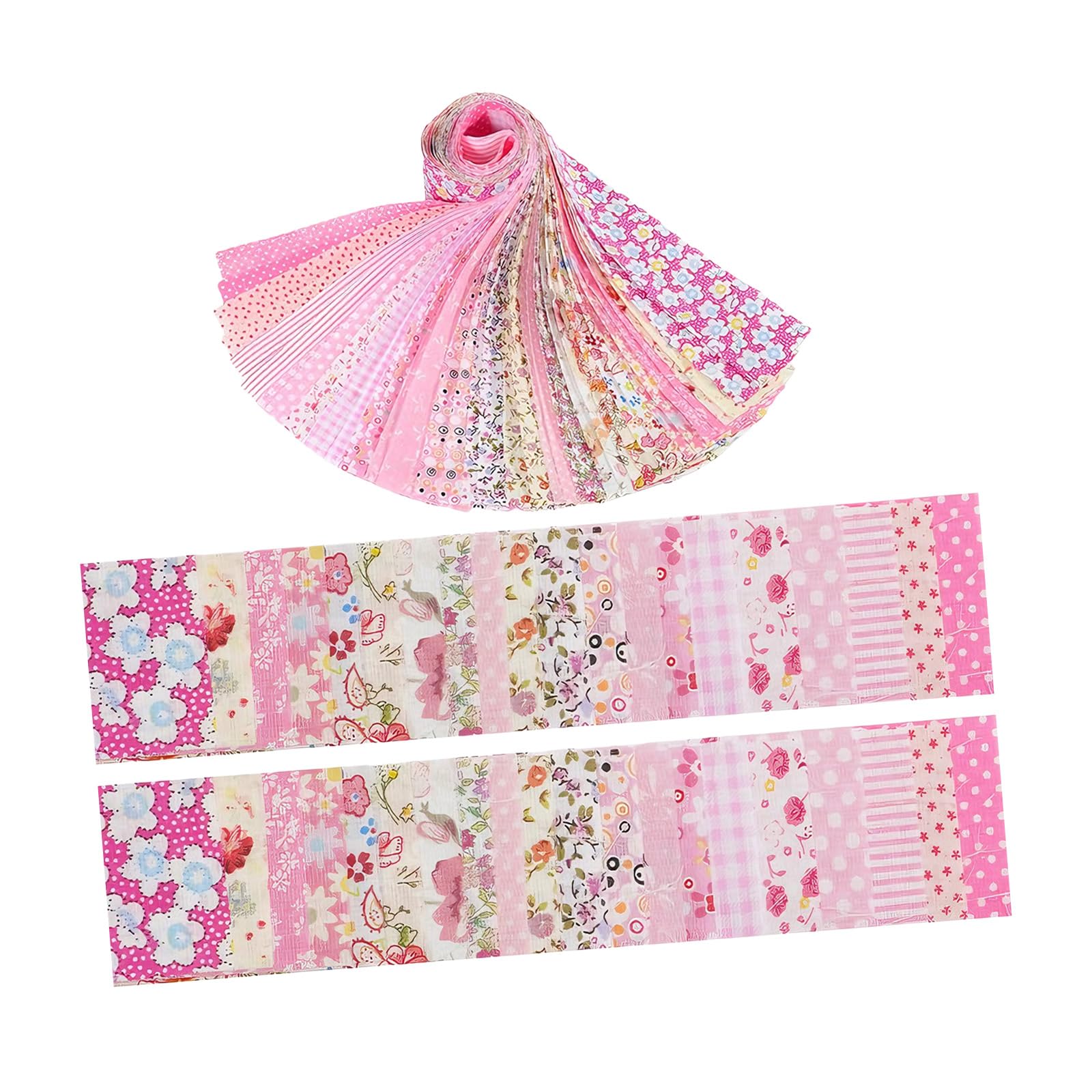 CAZSTYK Of 40 Vibranting Florals Roll Quilt Strips Cotton Fabric for Sewing and Crafting Projects Cotton Quilting Strips