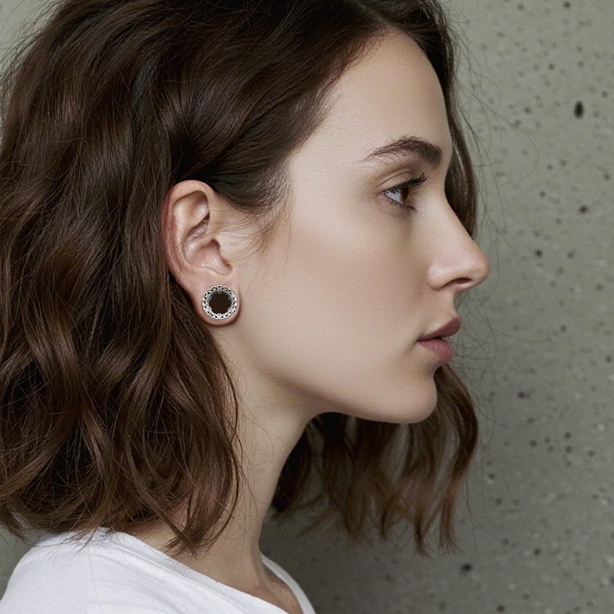 ERKUOO Crystal Gemstone Women Ear Tunnels Sparkly Round Teardrop Double Flare Gauges Rhinestone Nested Plugs Bling Gauge Stretchers Expander Stretching Jewelry Elegant Modern Dressy Style 0g To 1 Inch