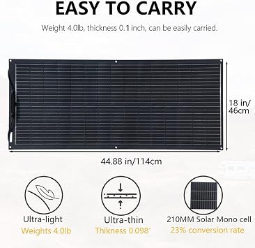 XINPUGUANG 105W Flexible Solar Panel for Motorhome,Uneven Surfaces