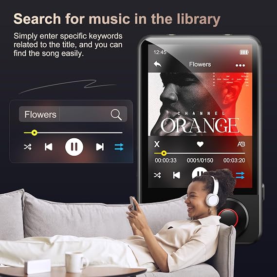 128GB MP3 Player with Bluetooth - MECHEN D53 Portable MP3 Touch Screen Music Player with HiFi Speaker, 2.4