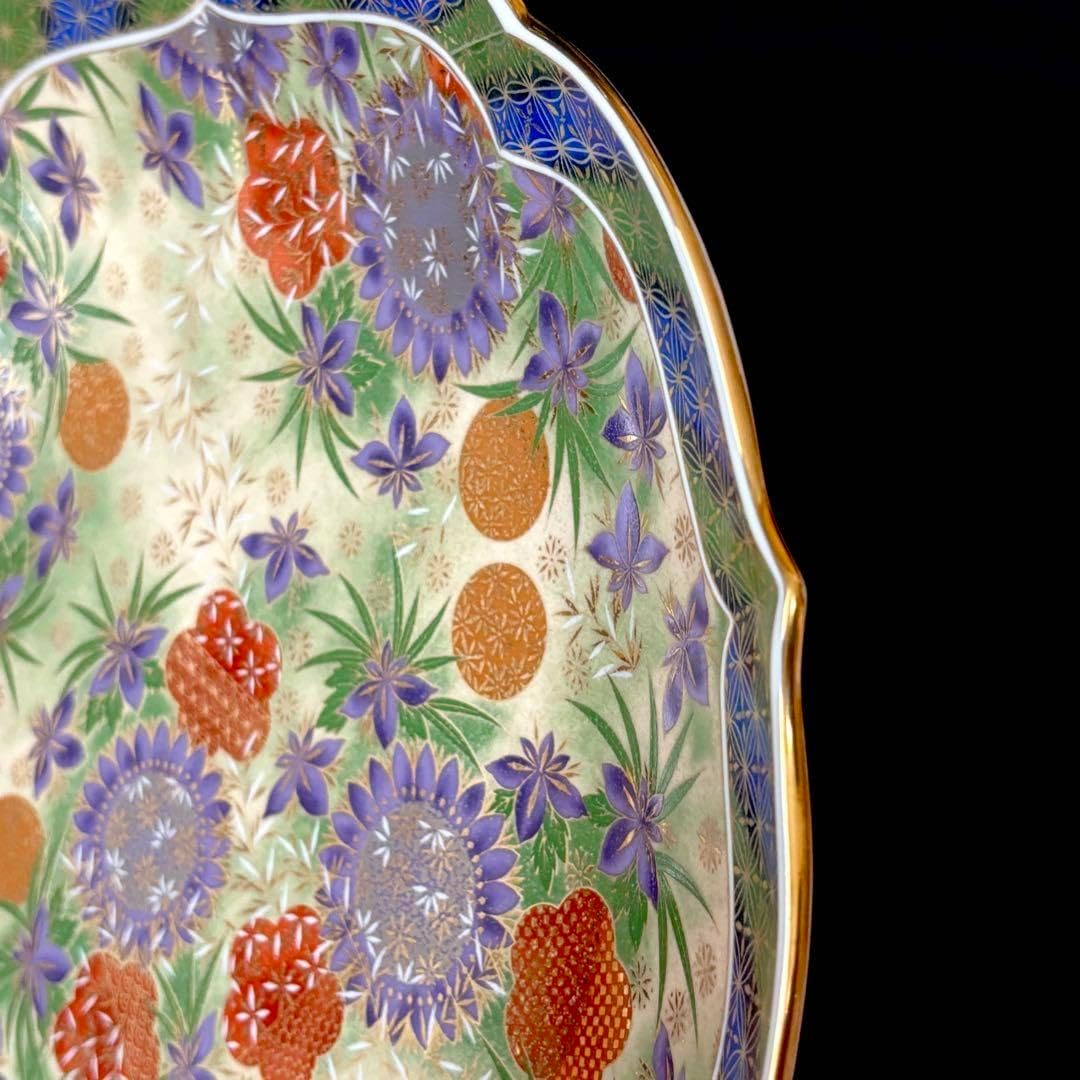 未使用 鍋島焼紫芳舎 伊万里 彩鍋島 中皿5枚 銘々皿 新生活 レストラン