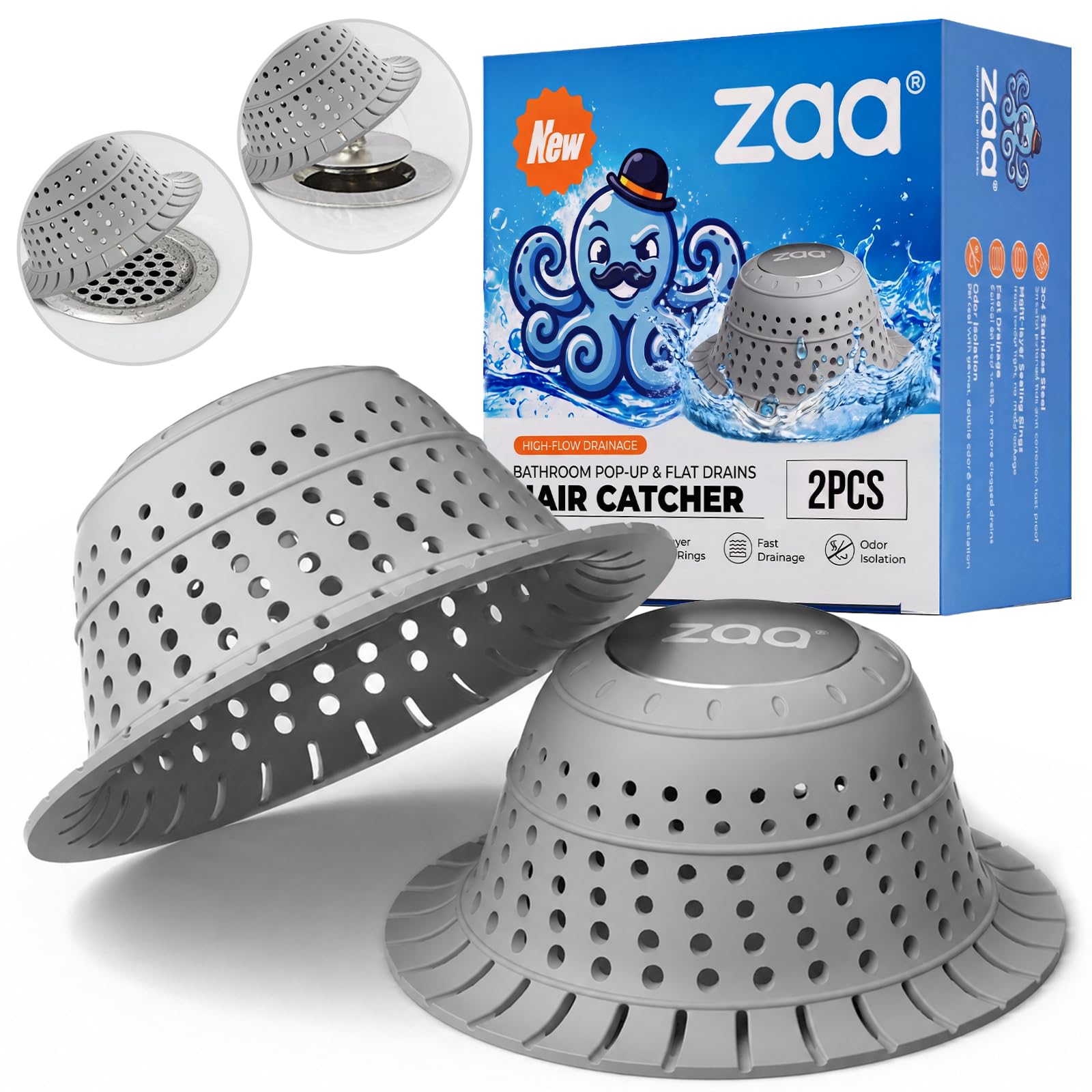 zaa Shower Drain Hair Catcher Bathtub Drain Cover Strainer Protector