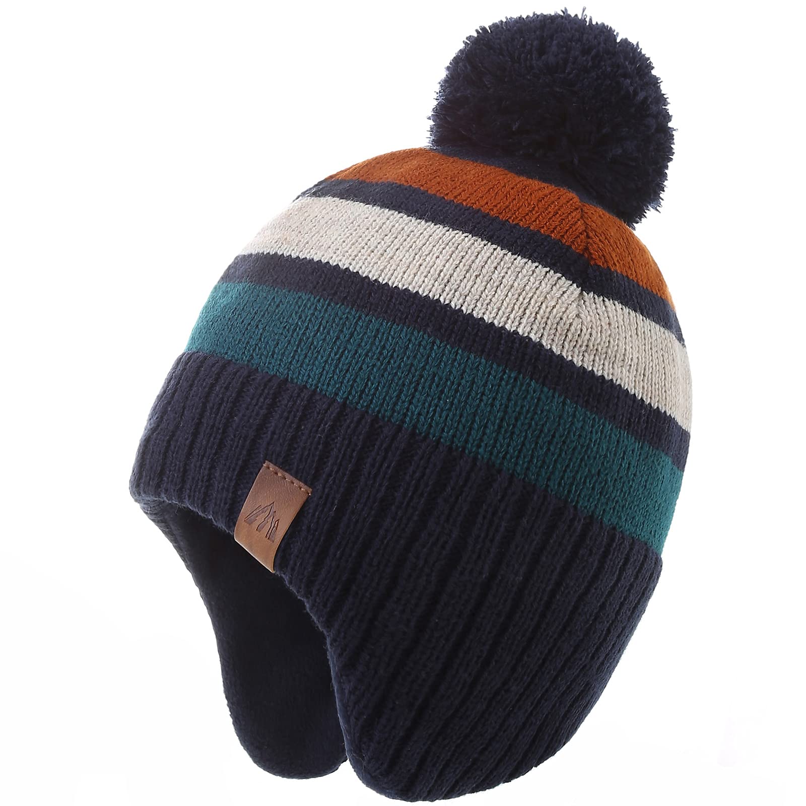 Boys Winter Hat Baby Beanies with Earflap Upgrade Fleece-Lined Skiing Toddler Hat