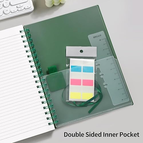 Miniatura 6 de RETTACY Cuaderno de espiral con rayas universitarias, 300 páginas, tamaño A5 mediano (14.5 x 20.8 cm), para la escuela, el trabajo, la escritura, el