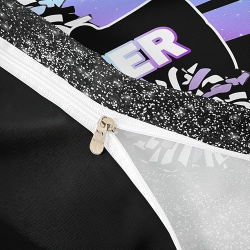 Miniatura 6 de Feelyou Juego de ropa de cama azul y morado con diseño de animación, funda de edredón para niños y niñas, amantes de la gimnasia, funda de edredón