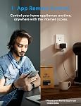 Meross Matter Prise intelligente 4 Faites votre valise, WiFi Sortie avec surveillance de l'énergie pour l'automatisation à domicile, à distance & Commande vocale, Compatible avec Alexa, Google, Apple HomeKit, et SmartThings, 2.4G Wi-Fi seulement