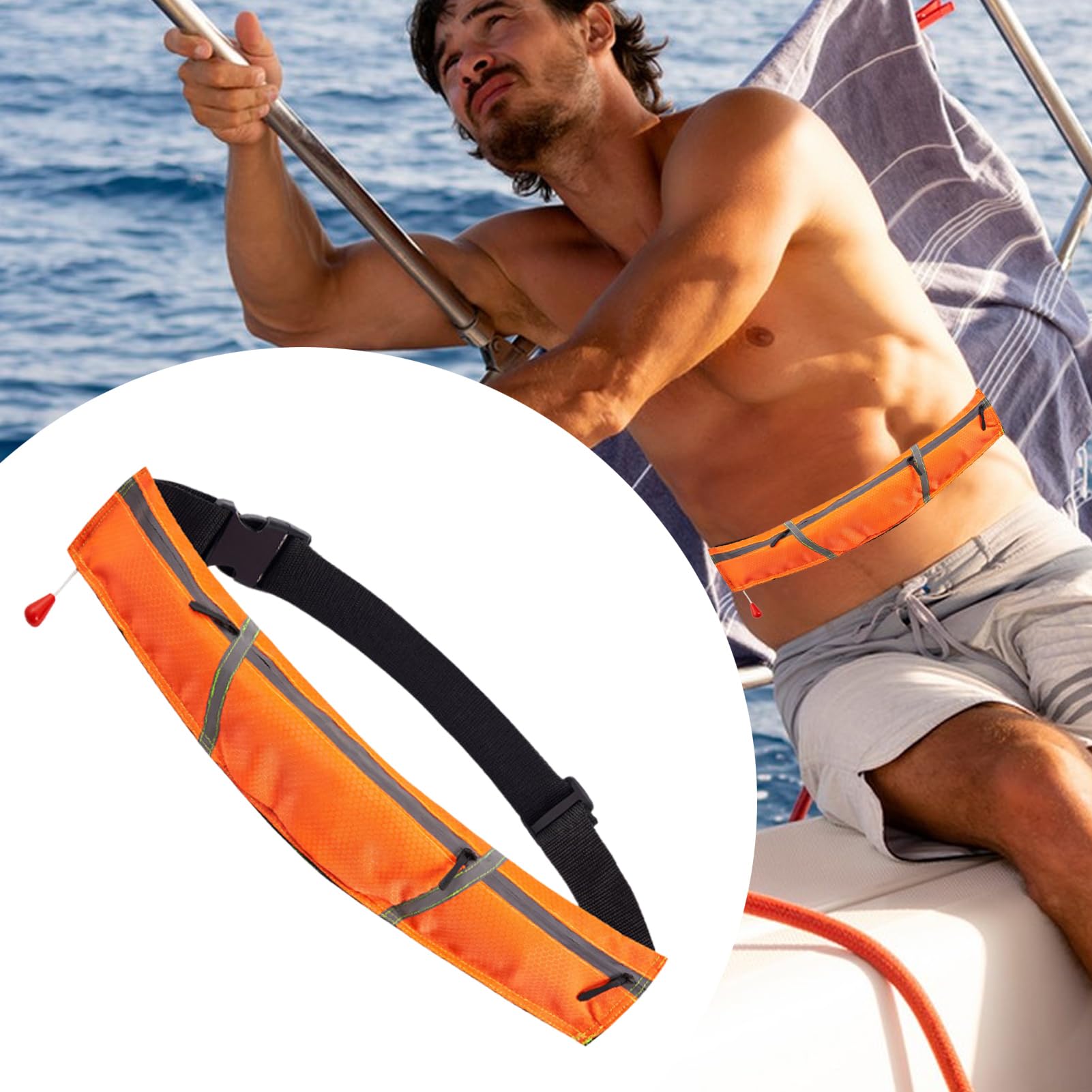 Auftriebsgürtel Tragbare aufblasbare Schwimmweste | Auftriebsgürtel für Angeln, Tiefwassertraining, Kajak, Freiwasser, Bootfahren, Rafting, Segeln, Sporttauchen,