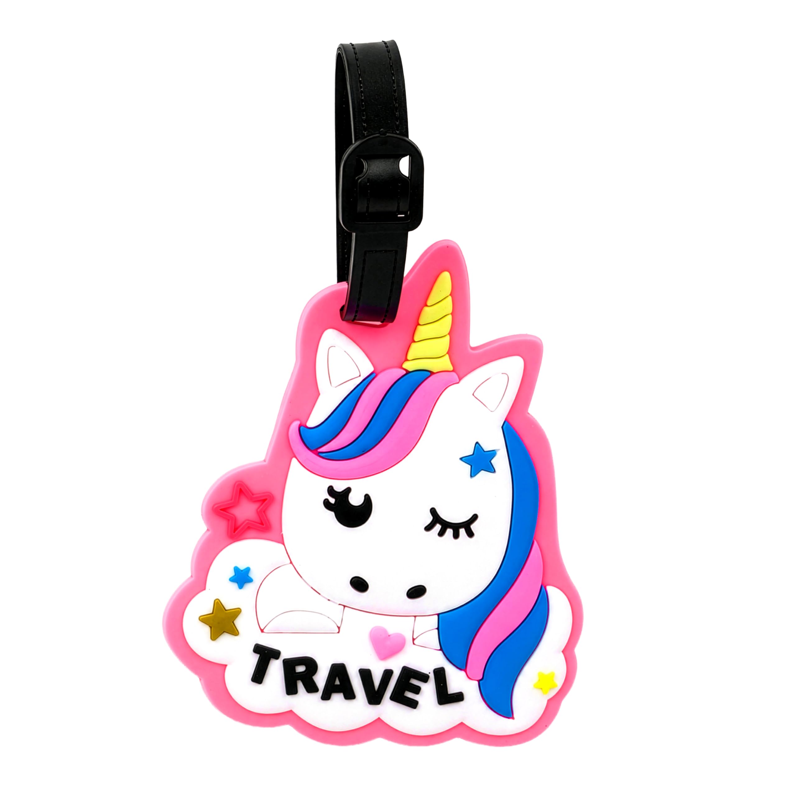 Kids Silicone Luggage Tag | for Suitcase, School Bag & Travel Bags | Cute Unicorn Character Name & Address ID Label | Durable Travel Identification Tag for Boys & Girls (Pack of 1)-image-20