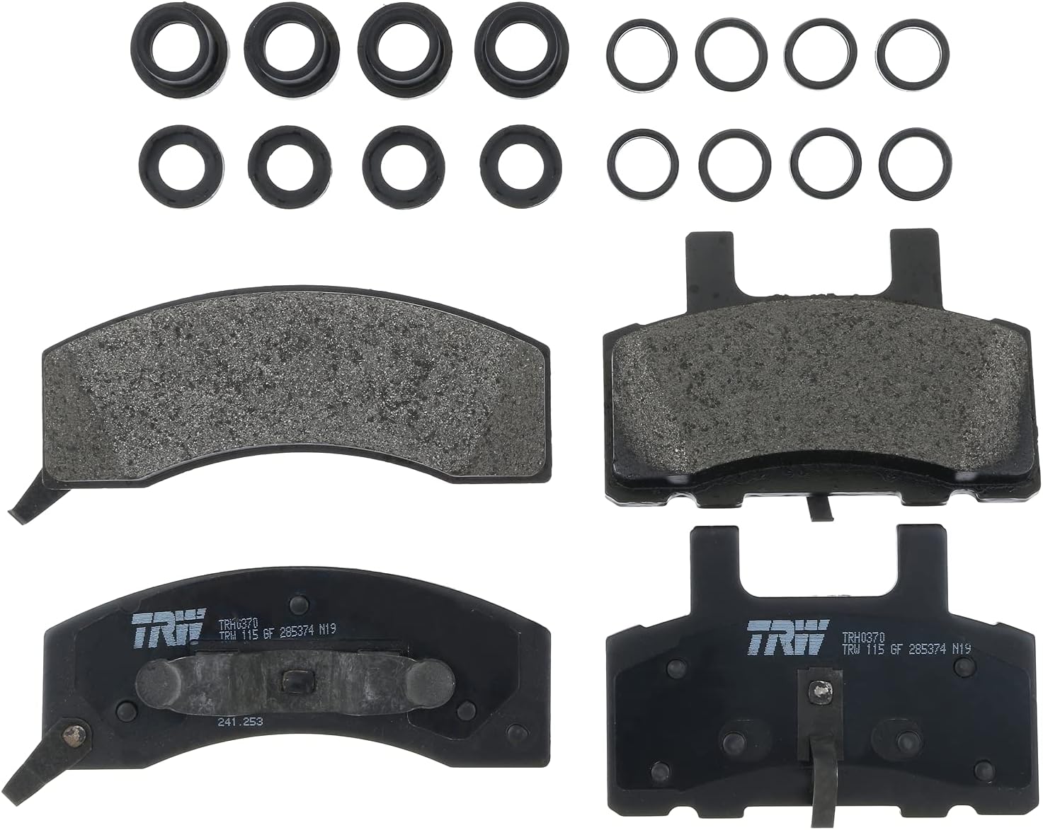 TRW Pro TRH0370 Disc Brake Pad Set For Dodge Ram 2500 1994-1999, Front, And Other Applications